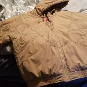Tan supreme zig zag jacket